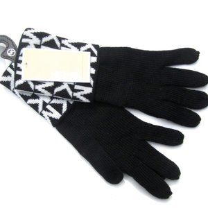 Michael Kors Black White Logo Gloves